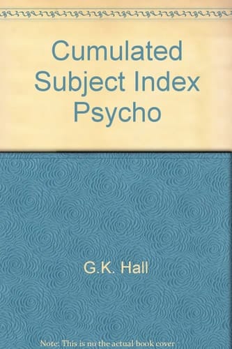 Cumulated Subject Index to Psychological Abstracts, 1927 to 1960
