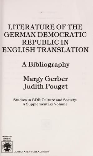 Lit of German Dem Republic CB