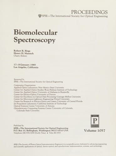 Biomolecular Spectroscopy (1989 Los Angeles Symposium-Oe/Lase 89/Vol 1057)