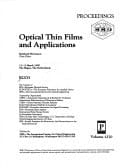 Optical Thin Films and Applications: Proceedings, Eco3, 12-13 March 1990, the Hague, the Netherlands (Spie Proceedings, Vol 1270, August 1990)