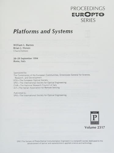 Platforms and Systems: 28-29 September 1994 Rome, Italy (Proceedings Europt)