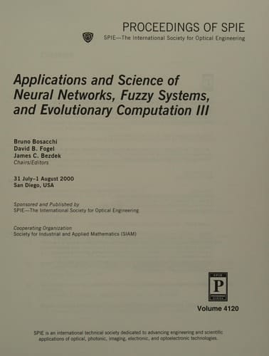 Applications and Science of Neural Networks, Fuzzy Systems, and Evolutionary Computation III (Proceedings of Spie)