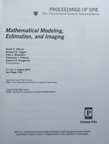 Mathematical Modeling, Estimation, and Imaging (Proceedings of Spie)