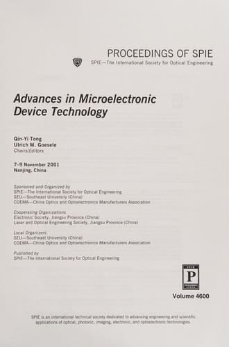 Advances in Microelectronic Device Technology (Proceedings of Spie)