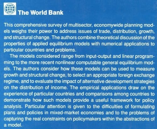 General Equilibrium Models for Development Policy