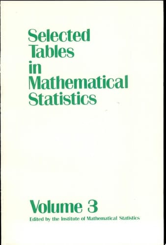 Selected Tables in Mathematical Statistics