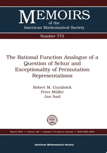 The Rational Function Analogue of a Question of Schur and Exceptionality of Permutation Representations