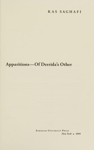 Apparitions--of Derrida's Other