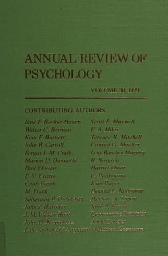 Annual Review of Psychology Volume 30, 1979