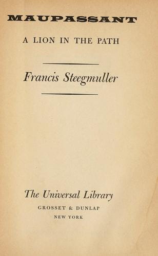 Maupassant: A Lion in the Path