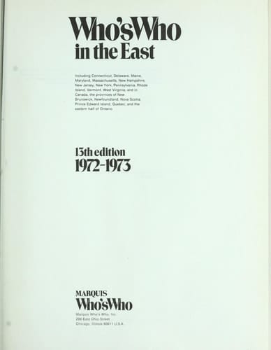 Who's Who in the East 1972-1973
