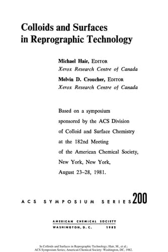Colloids and Surfaces in Reprographic Technology (Acs Symposium Series)
