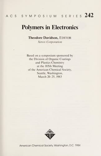 Polymers in Electronics (Acs Symposium Series)