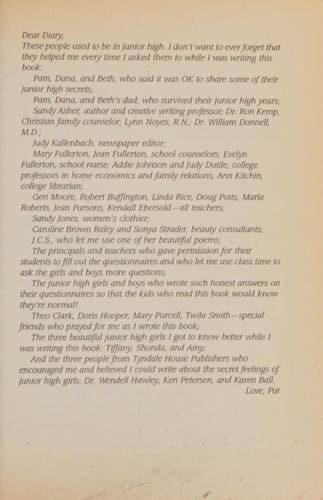 Dear Diary The Secret Feelings of a Junior High Girl