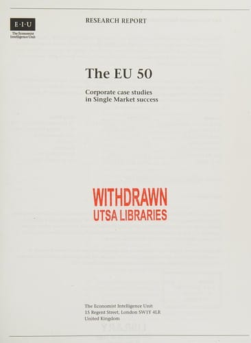 The EU 50 Corporate Case Studies in Single Market Success