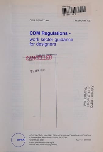 CDM Regulations - Work Sector Guidance for Designers
