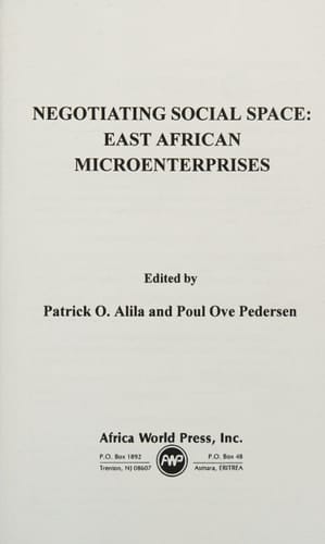 Negotiating Social Space: East African Microenterprises