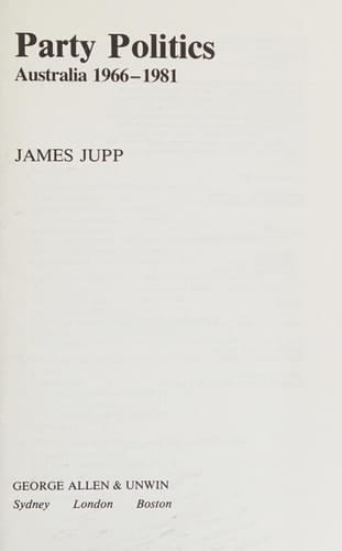 Party Politics, Australia, 1966-1981