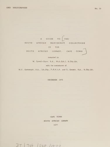 Bibliografie van anonieme en pseudonieme werke uit 'n Suid-Afrikaanse bibliografie tot die jaar 1925