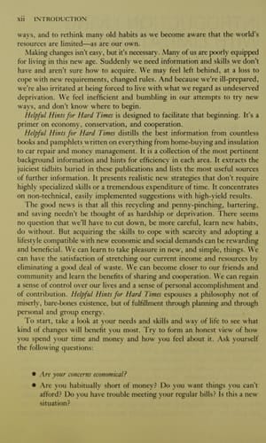 Helpful Hints for Hard Times