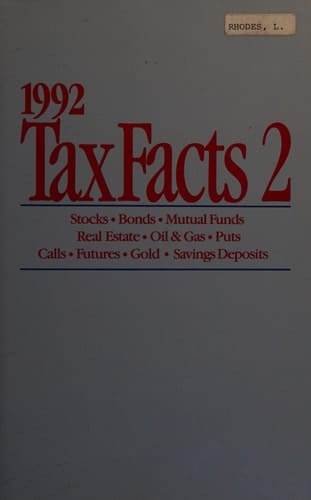 Tax Facts on Investments, 1992 1992 Edition