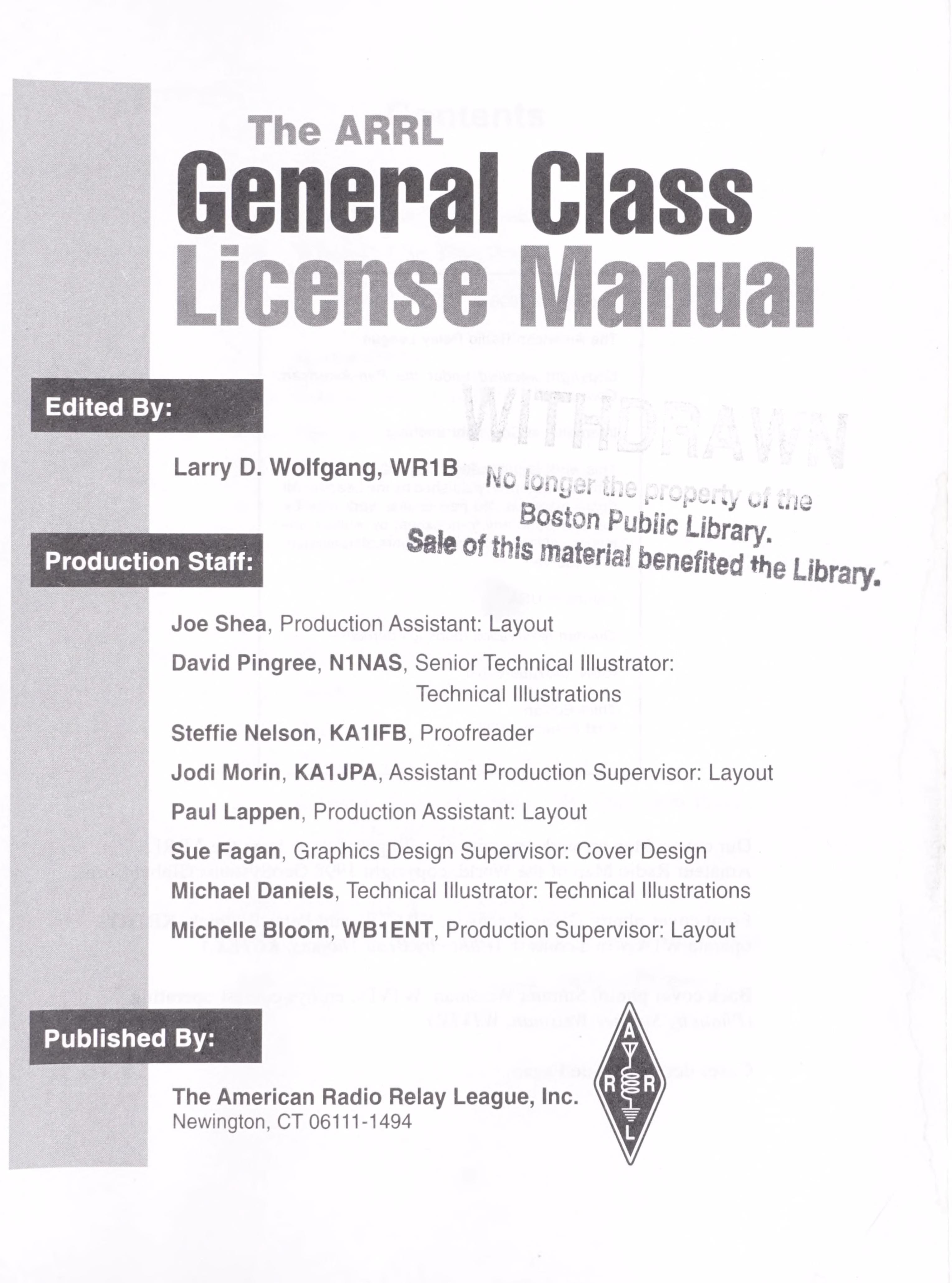 The ARRL General Class License Manual