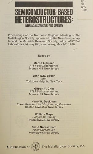 Semiconductor-Based Heterostructures: Interfacial Structure and Stability