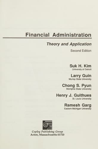 Financial Administration Theory and Application