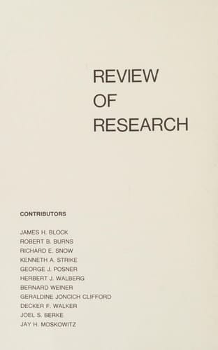 Review of Research in Education Four