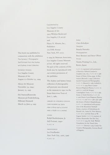 The camera i: Photographic self-portraits from the Audrey and Sydney Irmas Collection