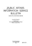 Public Affairs Information Service Bulletin Cumulative Author Index, 1965-1969