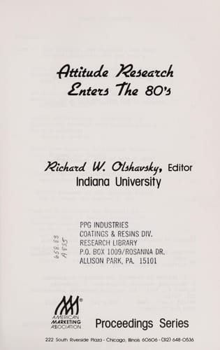 Attitude Research Enters the '80s