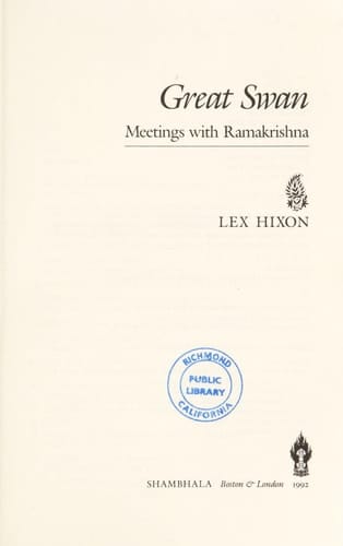 Great Swan: Meetings with Ramakrishna