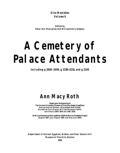 A Cemetery of Palace Attendants