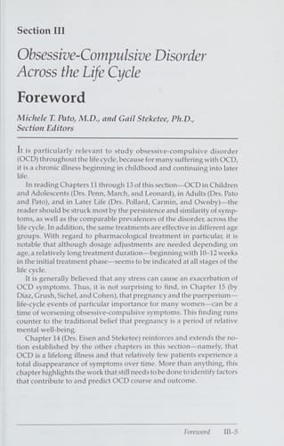 Obsessive-Compulsive Disorder Across the Life Cycle