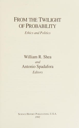 From the Twilight of Probability: Ethics and Politics