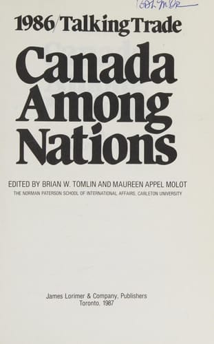 Canada Among Nations 1986 Talking Trade