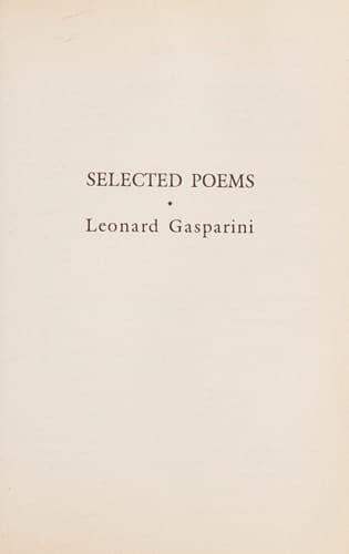 Selected Poems