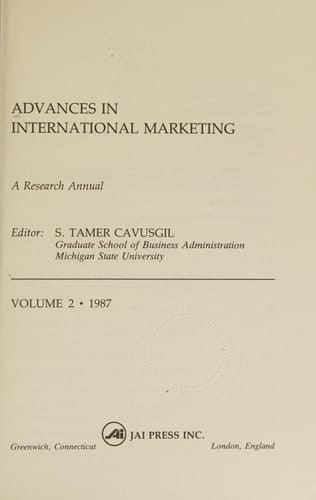 Advances in International Marketing A Research Annual