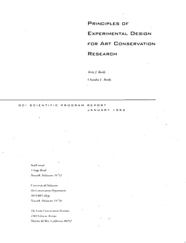 Principles of Experimental Design for Art Conservation Research