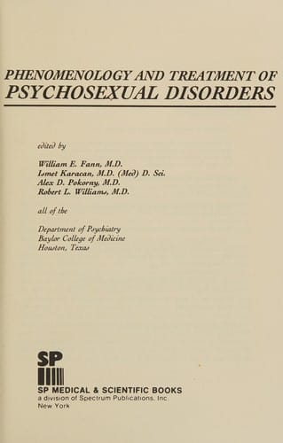 Phenomonology and Treatment of Psychosexual Disorders