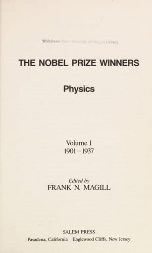 The Nobel Prize Winners: 1968-1988