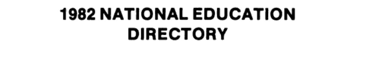 1982 National Education Directory