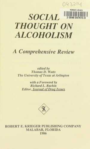 Social Thought on Alcoholism: A Comprehensive Review