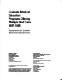 Graduate Medical Education Programs Offering Multiple Start Dates (1997-98)