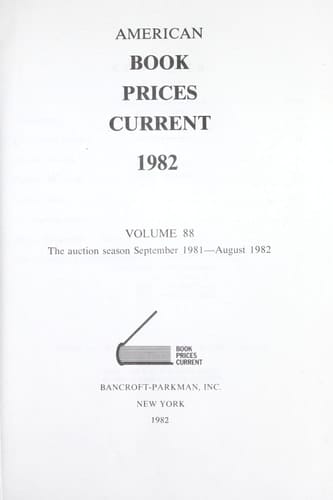 American Book Prices Current