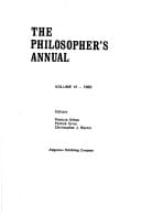 The Philosopher's Annual, 1983