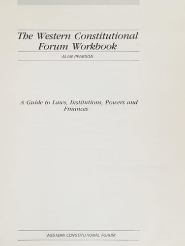 The Western Constitutional Forum workbook