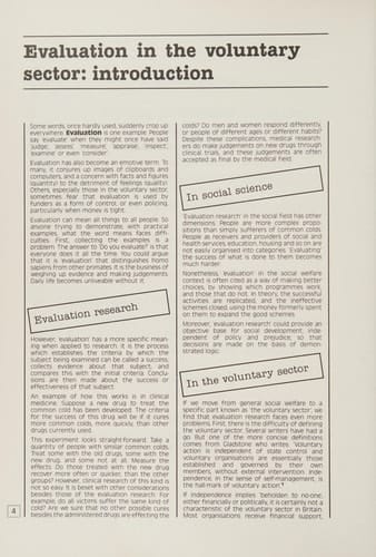 Evaluation in the Voluntary Sector