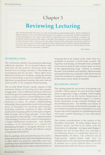 Reviewing Your Teaching